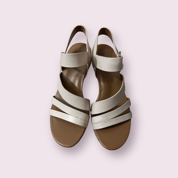 Naturalizer Cream Cork Wedge Sandals Sz 7 - Picture 1 of 5